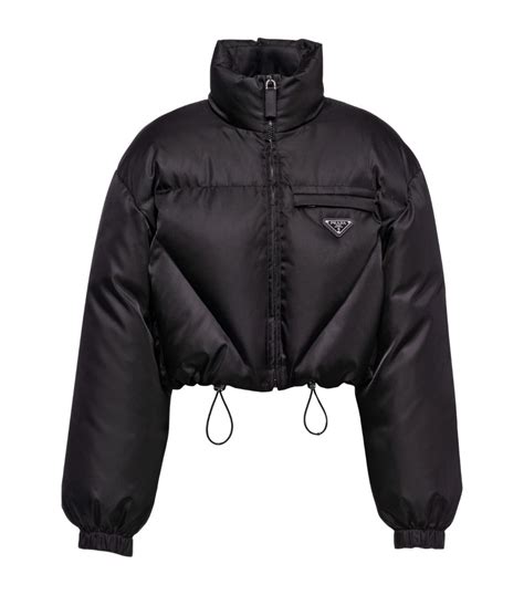 prada puffer jacket crop|prada nylon cropped puffer jacket.